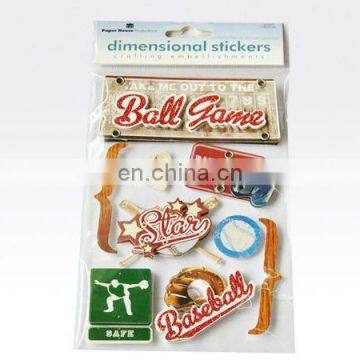 Three dimensional paper stickers