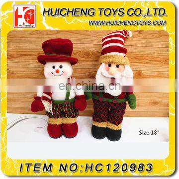 18 inch chrismas decoration toys 2016 xmas doll toys Santa Claus Snowman