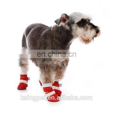 Russia Suede fabric fur dog boots