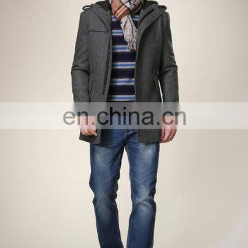 T-MC011 Fashion Mens Tweed Very Warm Winter Formal Coat photo-3
