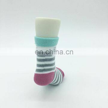 Baby Soft Stripe Pattern Carton Tube Cotton Nonslip Socks photo-4