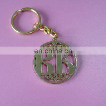 hollow out round shaped customized metal keychain promotional gift keychain with soft enamel