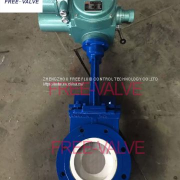 Electric ceramic lined knife gate valve