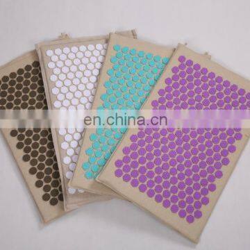 100% Natural Organic Cotton and Linen Material Acupuncture Spike Mat and Pillow Set With Flower of Life Spike photo-4