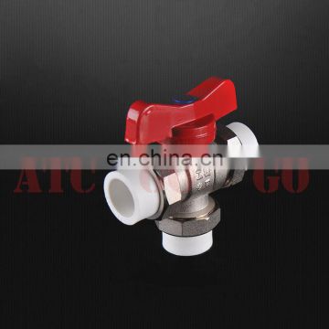 Brass three way tee type ball valve high quality water ball valve