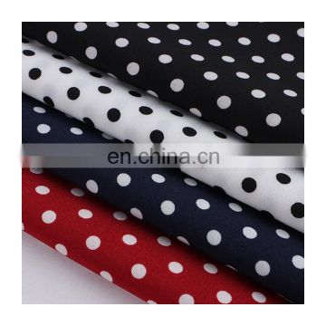 Chinese High Quality 100D polyester 4 Way stretch/elastic polka dot printed Fabric for dress