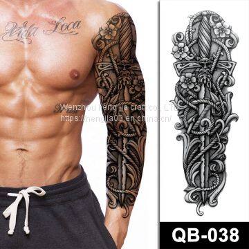 Realistic Cool Designs Long Lasting Waterproof Temporary Full Arm Tattoos For Men