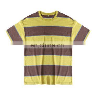 New Short-sleeved Cotton Round Neck Large Striped Short-sleeved Men's T-shirt Loose Shoulder Navy Style Shirt photo-4