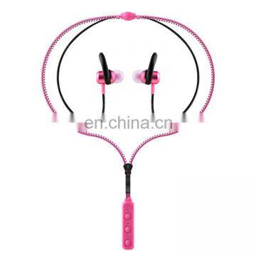 Csr Chipset Sport Stereo Wireless Headset, Wireless Headphone,Zipper magnetic wireless earphones with necklace style pendant