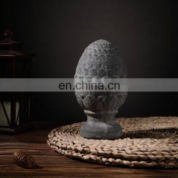 Eastern custom pine cone shape cement small sculpture ornament unique cheap vintage home decoration accessories