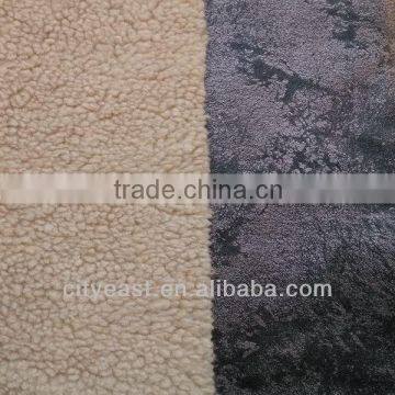 Bronzed Suede Fabric Bonded With Lamb Velvet Fabric For Garment