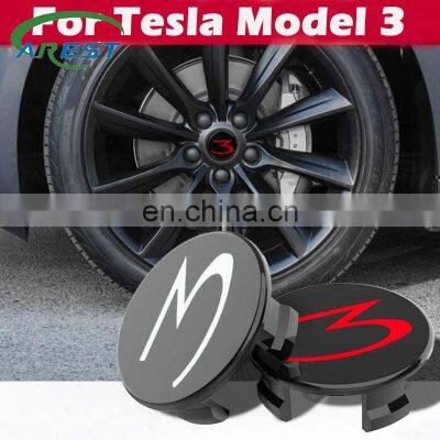 4pcs For Tesla Model 3 2017 2018 2019 Car Wheel center cover car logo wheel hub cover car supplies accessories