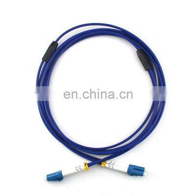 LC Spiral Armored Single Mode Duplex LSZH PVC Fiber Optic Patch cord Fiber Jumper