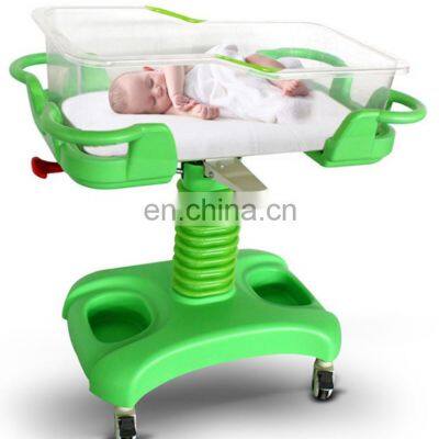 Wholesale China supplier ABS adjustable height baby bed with wheels for new born