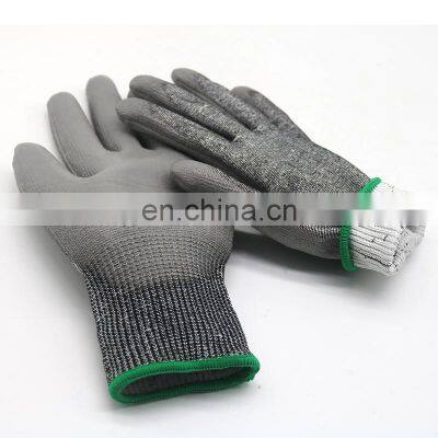 Multi Function Work Cut Protection HPPE Knitted Polyurethane PU Palm Coated Cut Resistant Gloves photo-2