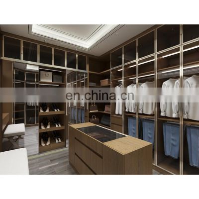 100% Custom Modern Mirrored Wardrobe Sliding Door Walk In Closet For Bedroom Furniture Set