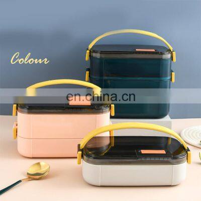 Latest Stainless Steel Tiffin Pink Airtight Bento Eco Adult Custom Double Layer Lunch Box photo-5