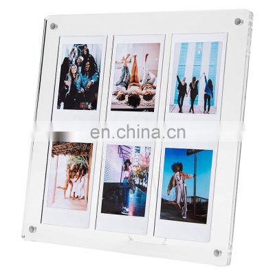 Acrylic Photo Frame with Magnets Frameless Picture Holder for Desk