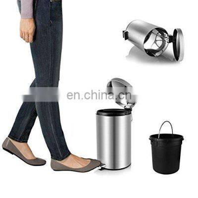 Продается круглый ножной мусорный контейнер для ванной комнаты от Ohotel, изготовленный из нержавеющей стали и с педальным приводом photo-5