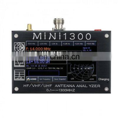 0,1-1300 МГц Анализатор антенн Mini1300 для ВЧ/УВЧ/СВЧ с 4,3-дюймовым сенсорным экраном TFT LCD и корпусом из алюминиевого сплава