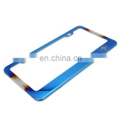 Titanium Blue Car Number Plate Holder Metal Stainless Steel License Plate Frame