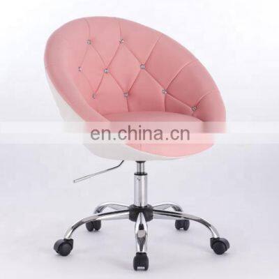 Diamond Leather Home Office Chair Chrome Star Base Salon Chair