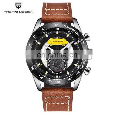 PAGANI DESIGN 2767 Mens New Top Luxury Brand Fashion Waterproof Leather Quartz Watch
