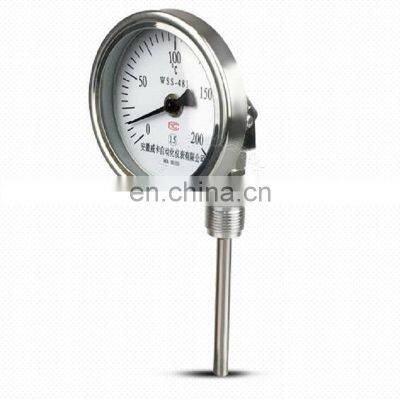 Bimetallic Thermometer WSS-411 Radial Pointer Boiler Pipe Oven Industrial Thermometer Measuring 0-100 200 300 400 500 600 Degree