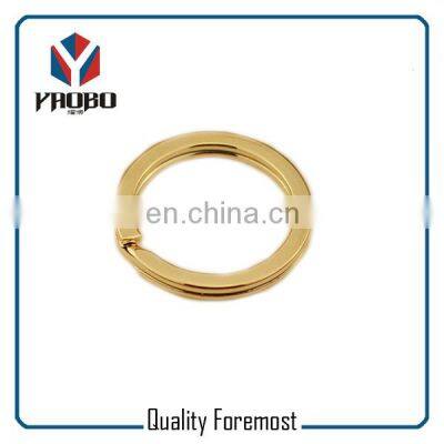 Manufacture Quality Metal Iron Stainless Steel Light Golden Flat Split Key Rings Ring photo-4