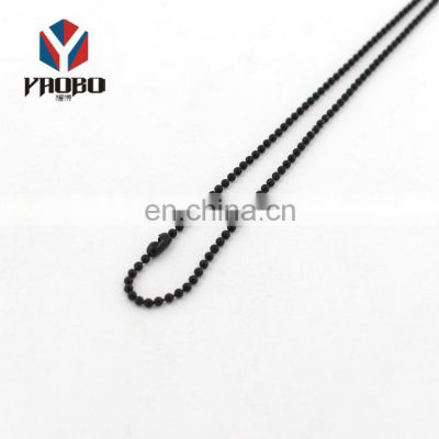 Fashion High Quality Metal 36'' Necklace Ball Bead Chain Black