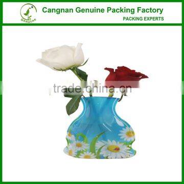 Plastic foldable flower vase/pvc folding vase/small plastic vases