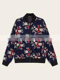 Custom Fashion Floral Print Bomber Jacket Bomber Jacket for Men Women photo-3