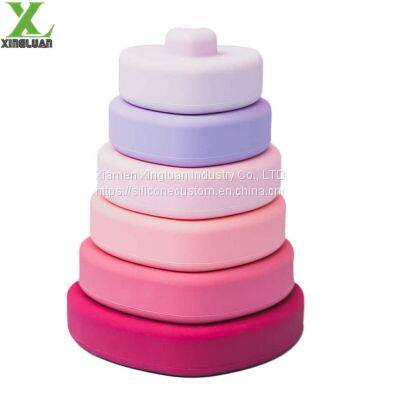 Hot Sale Christmas tree silicone Stacking toy montessori Educational blocks & model building toys Stacker Toys