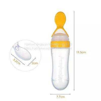 Silicone Baby Food Dispensing Spoon Baby Squeeze Feeding Spoon Bottle Feeder photo-2