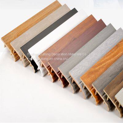 Waterproof PVC Skirting Line Engineering Buckle Footing Line With Yin and Yang Angle Black and White Gray Corner Line Home Baseboard photo-2