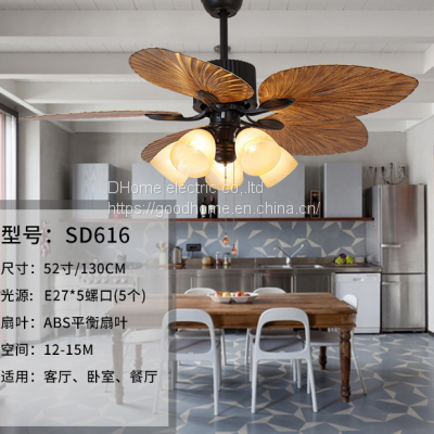 52 inch pull rope Restaurant fan light/ceiling fan light