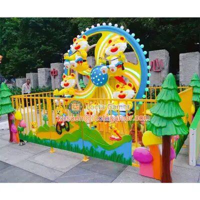 Indoor and Outdoor Play Equipment Mini Fair Rides Children Mini Ferris Wheel Tiger Hero Playground Game photo-3