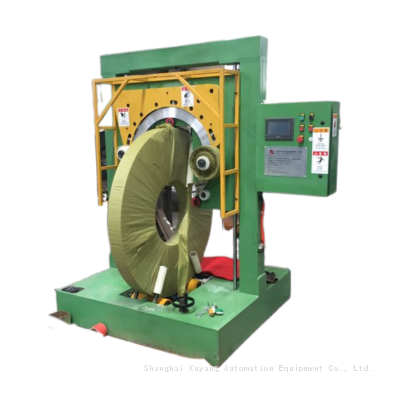 The fully automatic wrapping machine is used for wrapping various annular items and can be customized.