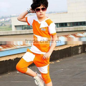 2015 Boy Sports Wear Plain T-Shirt and Sport Strip Pants / Wholesale Clothing Made in China Jiangxi photo-5