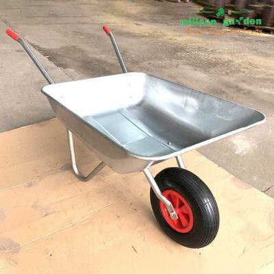 Galvanized Tray Wheel Barrow 85 Liter of Garden Trolley