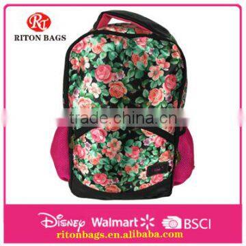 New fashion durable fancy backpack bags PU leather and 800D Satin backpack
