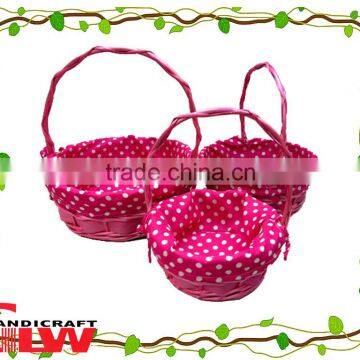 valentine's day baskets,easter baskets wholesale,cheap wicker basket,set of 3 split willow and wood chip basket