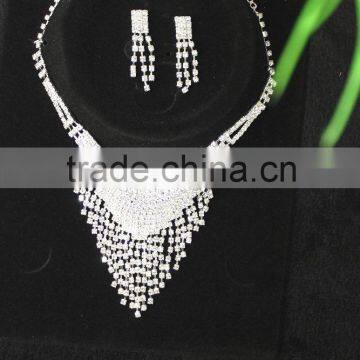 Tassel Glass Crystal Wedding Jewelry Sets for Bridal Beautiful Jewelry Set Wholesale