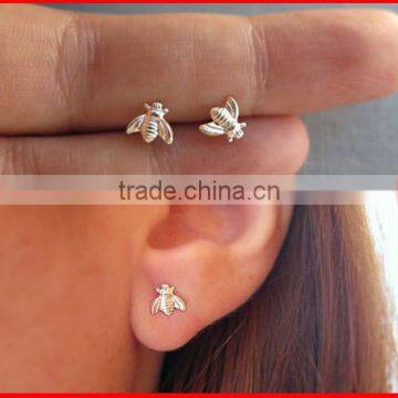 2016 pure 925 sterling silver jewelry summer deisgn cute animal bee earring