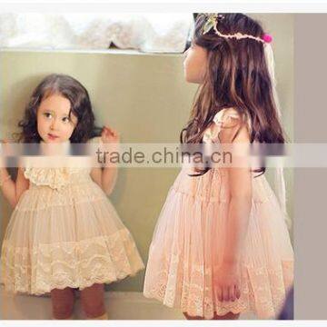 2016 new Lace sleeveless vest skirt latest fashionkids girls dresses&dress design
