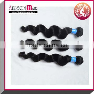 Most popular full cuticle natural color unprocessed virgin Brazilian loose wave hair