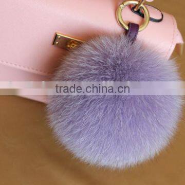 Direct Factory Wholesale Multi Colors Girls 100% Real Fox Fur Key Chain photo-5
