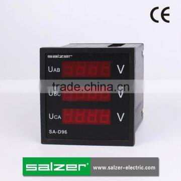 SALZER Brand SA-D96 AC V-V-V 96 Three Sets Digital AC Panel Voltmeter