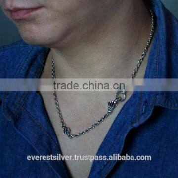 Factory Price Skull Hand Necklace Silver 925 Chain