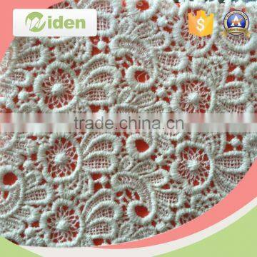 Popular floral pattern water soluble organic cotton lace fabric